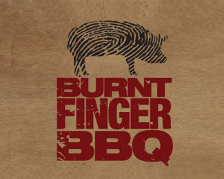 Burnt Finger指紋豬logo設(shè)計(jì)